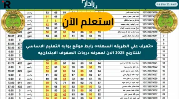 «تعرف على الطريقة السهلة» رابط موقع بوابة التعليم الأساسي للنتائج 2025 الآن لمعرفة درجات الصفوف الابتدائية